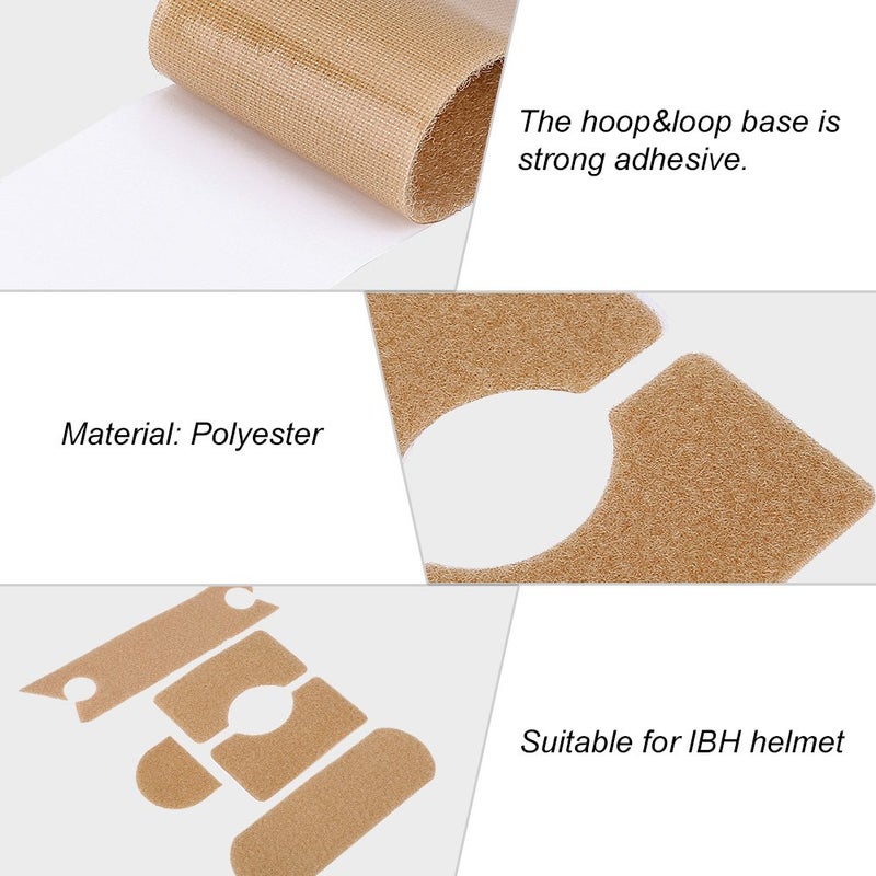 VGEBY1 Helmet Sticker 5pcs Strong Adhesive Helmet Patch Universal DIY Loop and Hook Helmet Accessories(Tan) - Image 3